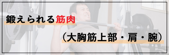 鍛えられる筋肉（大胸筋上部・肩・腕）